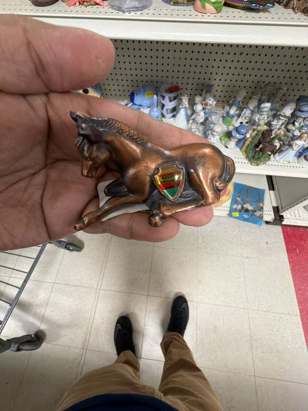 Vintage Great America Souvenir Horse Figurine Bronze Tone
